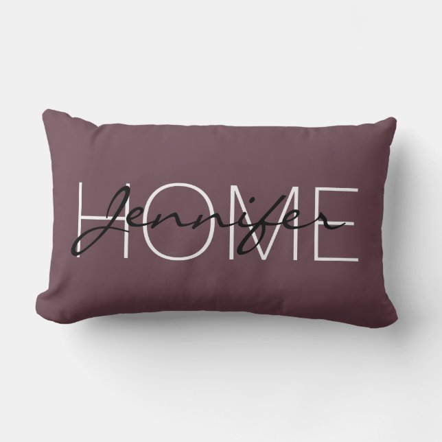 Diep Toscaans rood kleur home monogram Kussen (Voorkant)
