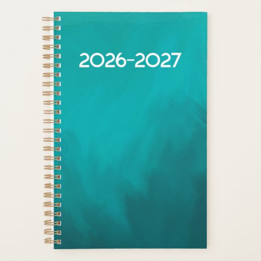 Diep Turkoois Design Spiraal Planner (Voorkant)