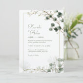 Diep Turkoois Gouden Filigraan Skelet Blad Frame Kaart (Staand voorkant)