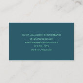 Diep Turkoois Mint Script Naam Minimalistische Cre Visitekaartje (Achterkant)