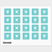 Diep turquoise blauw kleurenschema bruiloft vierkante sticker (Vel)