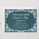 Diep Turquoise Blauwe Talavera Mexicaanse Bruiloft Save The Date (Voorkant)