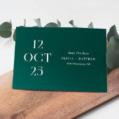 Diep Turquoise Groene Bruiloft | Elegante Tuinfoto Save The Date