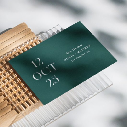 Diep Turquoise Groene Bruiloft | Elegante Tuinfoto Save The Date