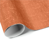 Diep Verbrand Oranje Bloemendamask Patroon Cadeaupapier (Rol Hoek)