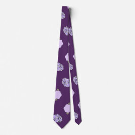 Diep Violet Floral Kantoor Stropdas