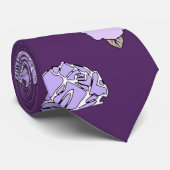 Diep Violet Floral Kantoor Stropdas (Opgerold)