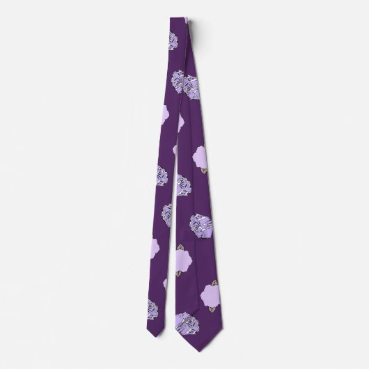 Diep Violet Floral Kantoor Stropdas (Achterkant)