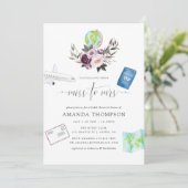 Diep vliegend reizen van Miss naar Mrs Vrijgezelle Kaart (Staand voorkant)