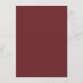 Diep Wijnrood Bruiloft | Moderne Romantische Avond Menu (Achterkant)