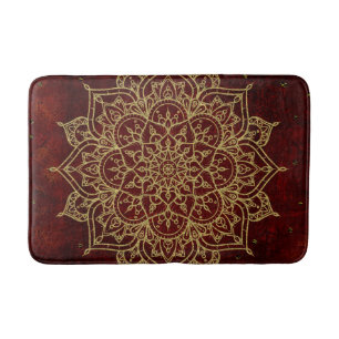 Diep Wijnrood Mandala & Goud Glam Modern Chic Badmat