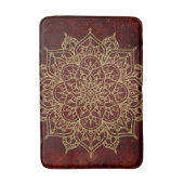 Diep Wijnrood Mandala & Goud Glam Modern Chic Badmat (Voorkant Verticaal)