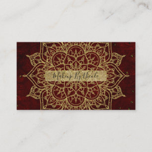 Diep Wijnrood Mandala & Goud Glam Moderne Chic Visitekaartje