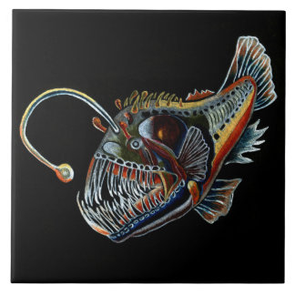 Diep Zee Angler Vis decoratief tegeltje