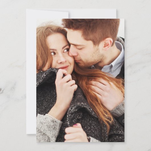 Diep Zee blauw en goud foto groen bruiloft Kaart (Achterkant)