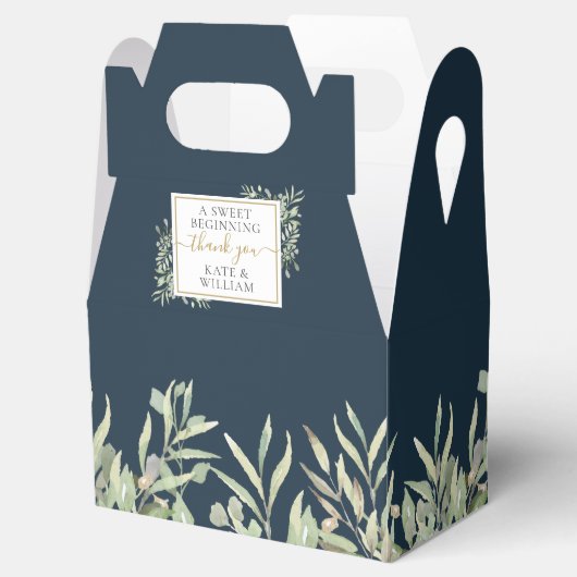 Diep Zee Blauw groen Een zoete beginnende bruiloft Bedankdoosjes (Geopend)