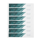 Diep-Zee Blauwgroen Waterverf Wrap-rond Etiket (Vel)