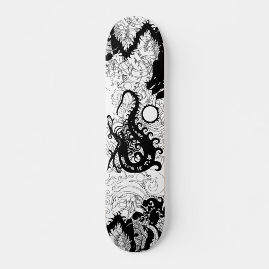 Diep Zee Dragon Silhouette Skateboard (Voorkant)
