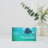 Diep zee duiken (scuba en snorkel) visitekaartje (Staand voorkant)