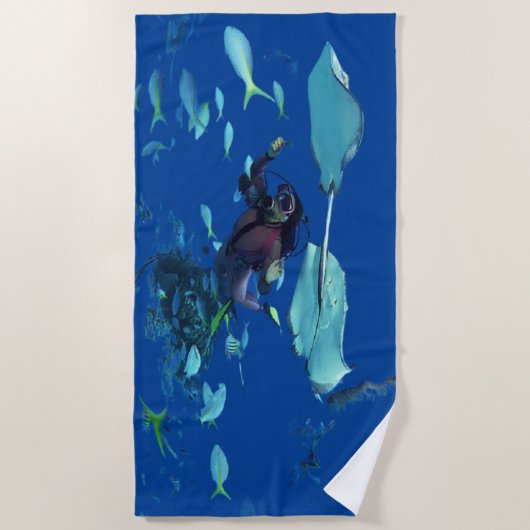 diep Zee duiken Strandlaken (Voorkant)