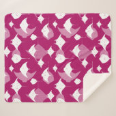 Diep Zee duikend frambozenroze en wit Sherpa Deken (Voorkant (horizontaal))