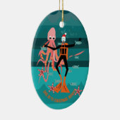 Diep zee duikers kerst keramisch ornament (Rechts)