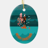 Diep zee duikers kerst keramisch ornament (Achterkant)