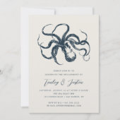 Diep Zee | Elegant Beach Coastal Engagement Party Kaart (Voorkant)