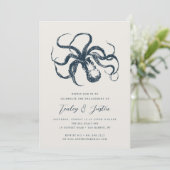 Diep Zee | Elegant Beach Coastal Engagement Party Kaart (Staand voorkant)