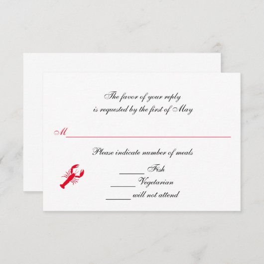 "Diep Zee" RSVP / Reageer Kaarten (Voorkant / Achterkant)