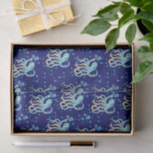 Diep Zee Schattige Octopus Blauw Bubble Navy Tissuepapier (Geschenk)
