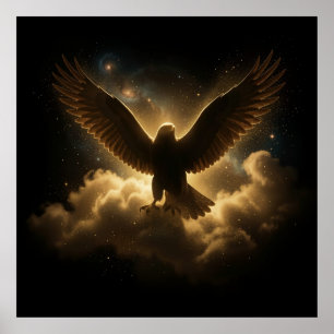 Diep Zwart en Goud Luxe Illyrische Erfgoed Muur Poster