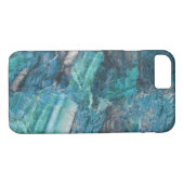 Diepblauw Abstract marmerpatroon Case-Mate iPhone Case (Achterkant (Horizontaal))