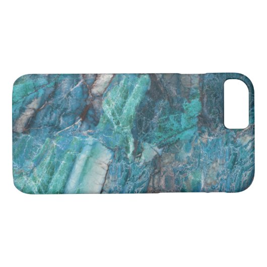 Diepblauw Abstract marmerpatroon Case-Mate iPhone Case (Achterkant (Horizontaal))