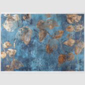 Diepblauw en Goud Blad Tissuepapier (Voorkant)
