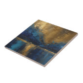 Diepblauw en gouden keramische Tegel Tegeltje (Zijkant)