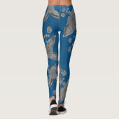 Diepblauw en grijs Stijlvolle Leggings (Achterkant)