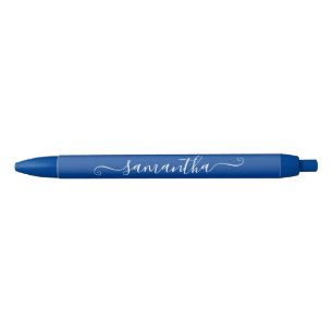 Diepblauw en wit Mooie handtekening naam Zwarte Inkt Pen
