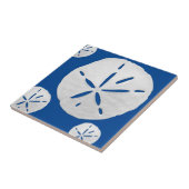 Diepblauw en wit Tropisch strand Sanddollar Tegeltje (Zijkant)