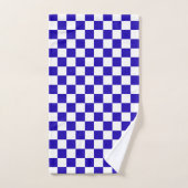 Diepblauw geruit  bad handdoek (Handdoek)
