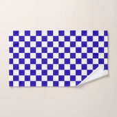 Diepblauw geruit  bad handdoek (Handdoek)