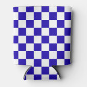 Diepblauw geruit  blikjeskoeler (Voorkant)