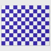 Diepblauw geruit cadeaupapier (Vlak)