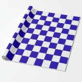 Diepblauw geruit cadeaupapier (Uitgerold)
