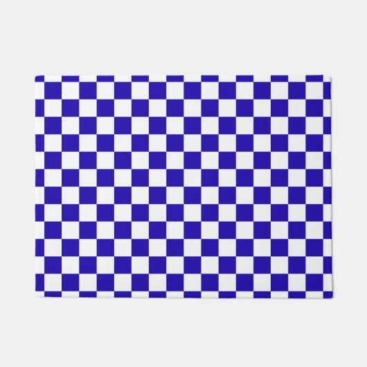 Diepblauw geruit deurmat (Voorkant)