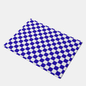Diepblauw geruit deurmat (Schuin)