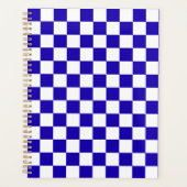 Diepblauw geruit  planner (Voorkant)