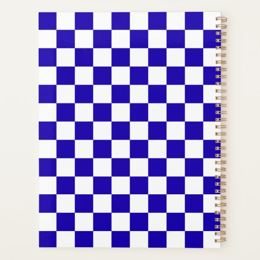 Diepblauw geruit planner (Achterkant)
