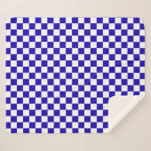 Diepblauw geruit sherpa deken (Voorkant (horizontaal))