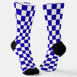 Diepblauw geruit sokken